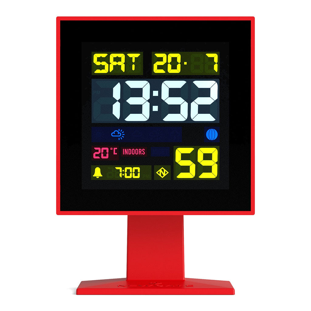 Newgate Monolith LCD Alarm Clock - Fire Engine Red – Mwave