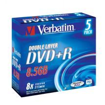 Verbatim DVD+R DL 8.5GB Jewel Case 5 Pack 8x (43541)(43541) - 1