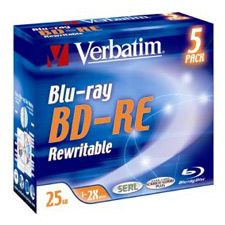 Verbatim Blu-Ray BD-RE 2x 25GB 5 Pack (43615)(43615) - 1