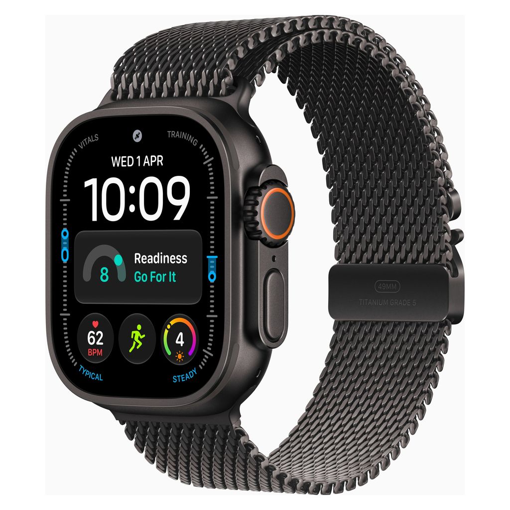 Apple Watch Ultra 4 49mm Black Titanium Case GPS + Cellular Milanese Loop (S)