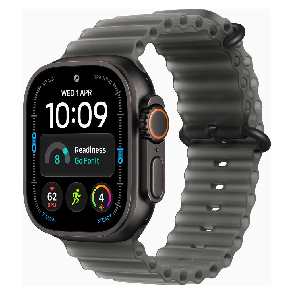 Apple Watch Ultra 4 GPS + Cellular 49mm Black Titanium Case with Translucent Black Ocean Band