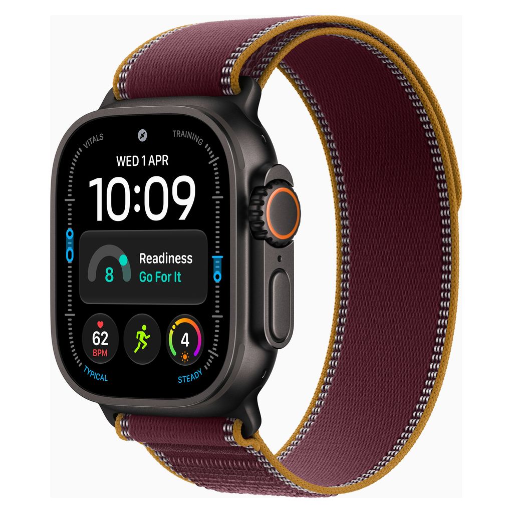 Apple Watch Ultra 4 49mm Black Titanium GPS + Cellular Burgundy Trail Loop (M/L)