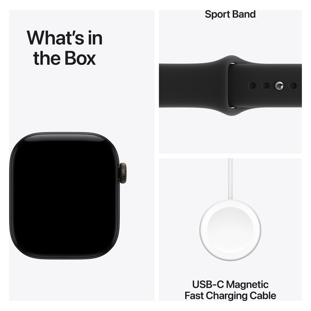 Apple Watch Series 12 42mm Black Aluminium Case GPS Black Sport Band (M/L)