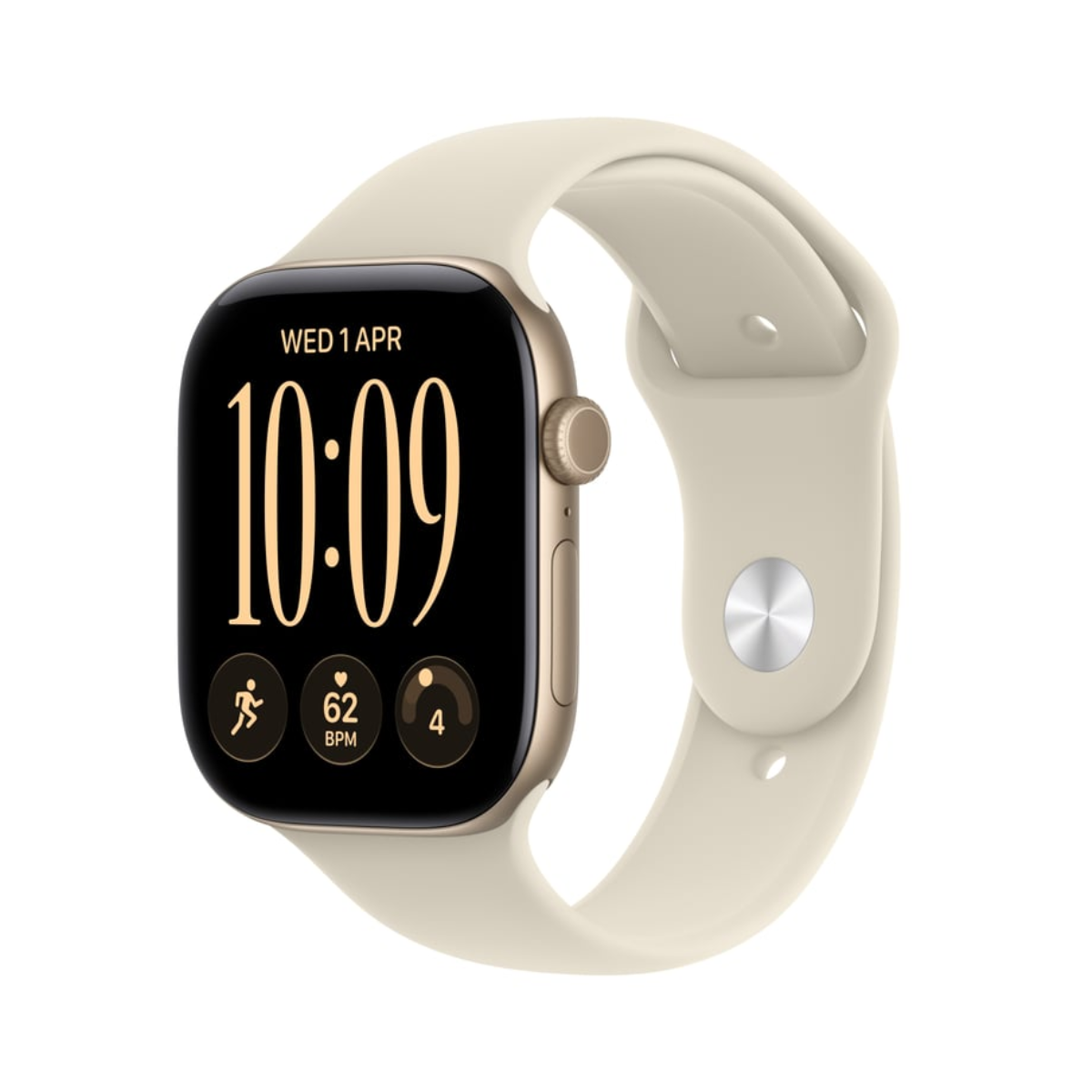 Apple Watch Series 12 46mm Light Gold Aluminium Case GPS Sand Sport Band (S/M)