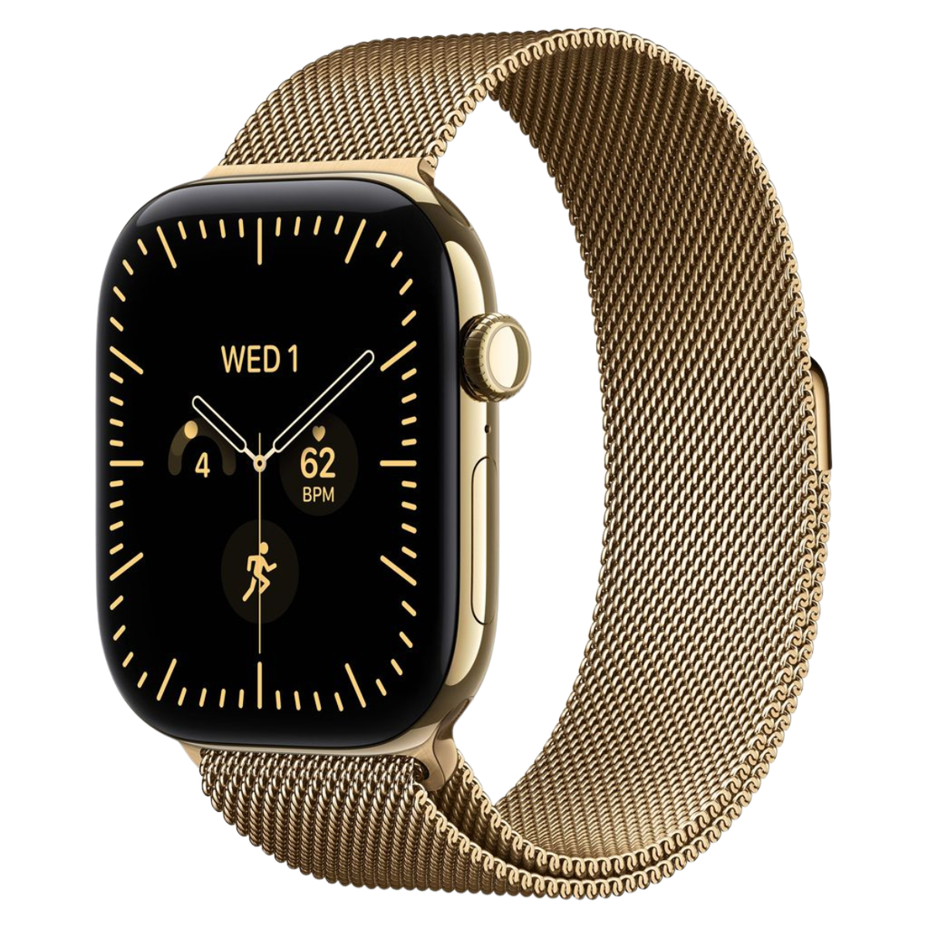 Apple Watch Series 12 GPS + Cellular 46mm Radiant Gold Titanium Case with Radiant Gold Milanese Loop - M/L
