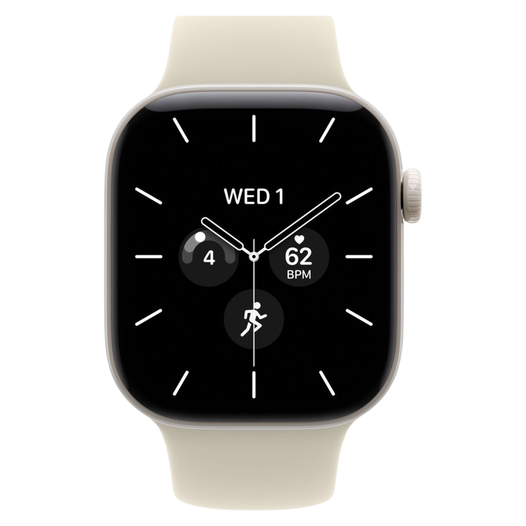Apple Watch Series 12 GPS + Cellular 42mm Pearl White Ceramic Case with Sand Sport Band - S/M