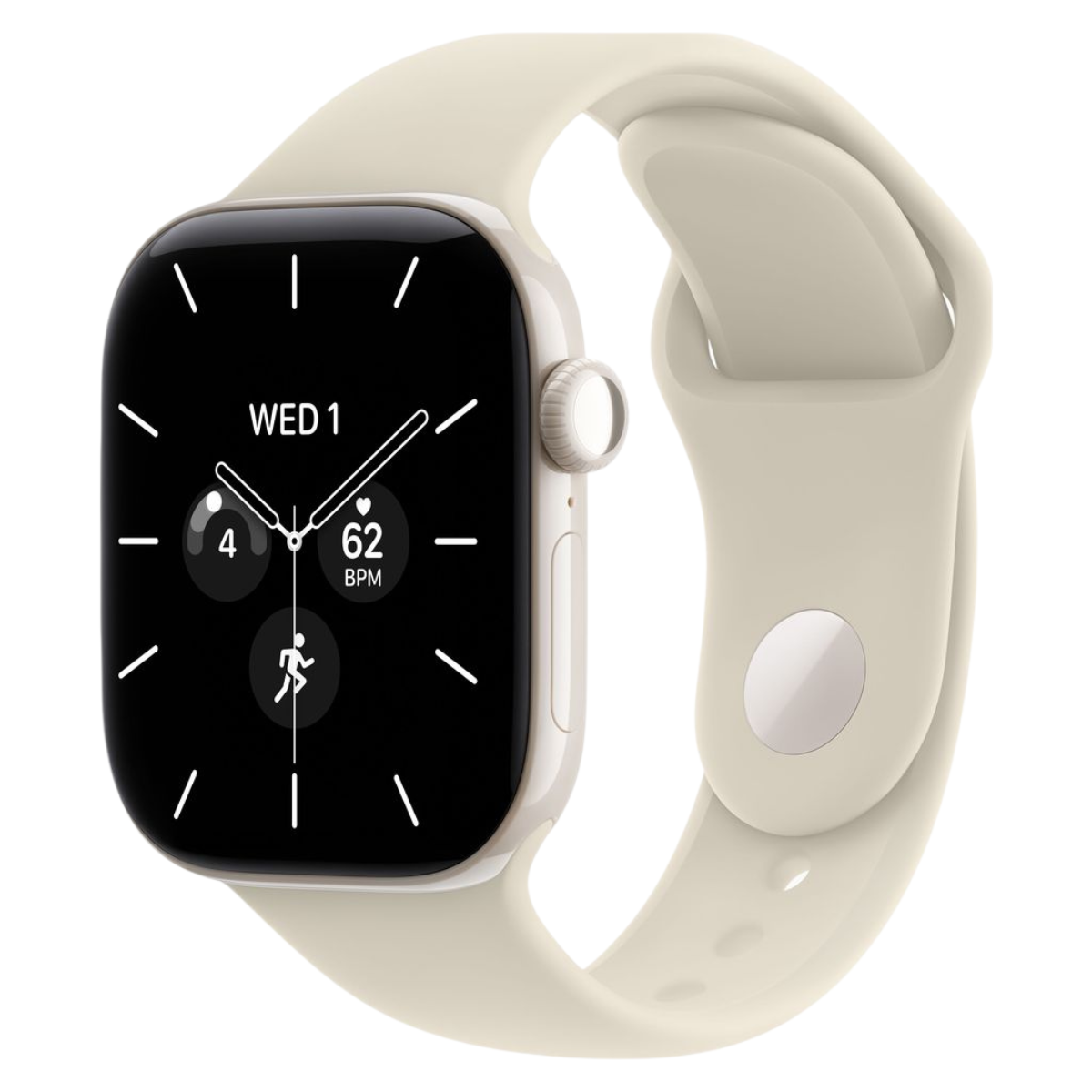 Apple Watch Series 12 GPS + Cellular 42mm Pearl White Ceramic Case with Sand Sport Band - S/M