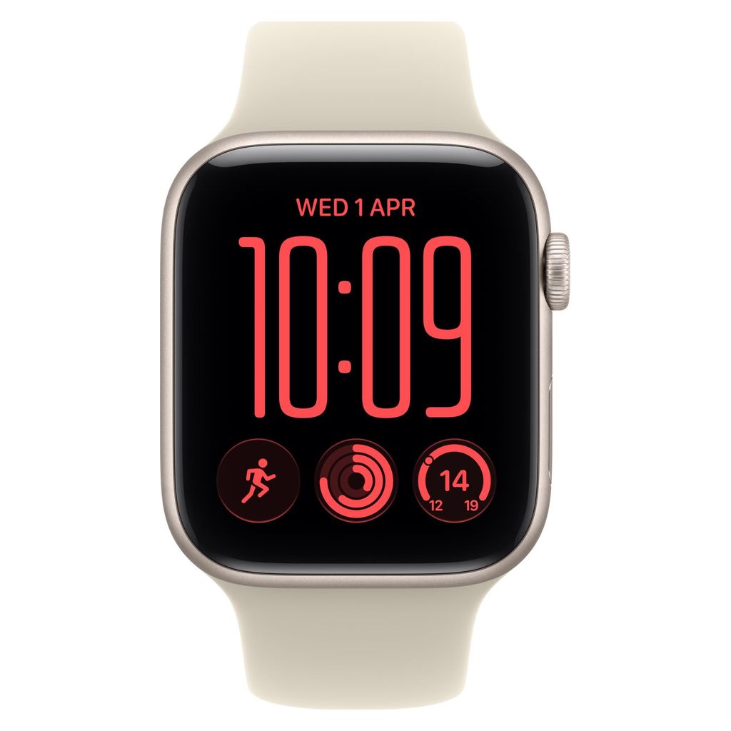 Apple Watch SE 3 44mm Starlight Aluminium GPS + Cellular Sand Sport Band (S/M)