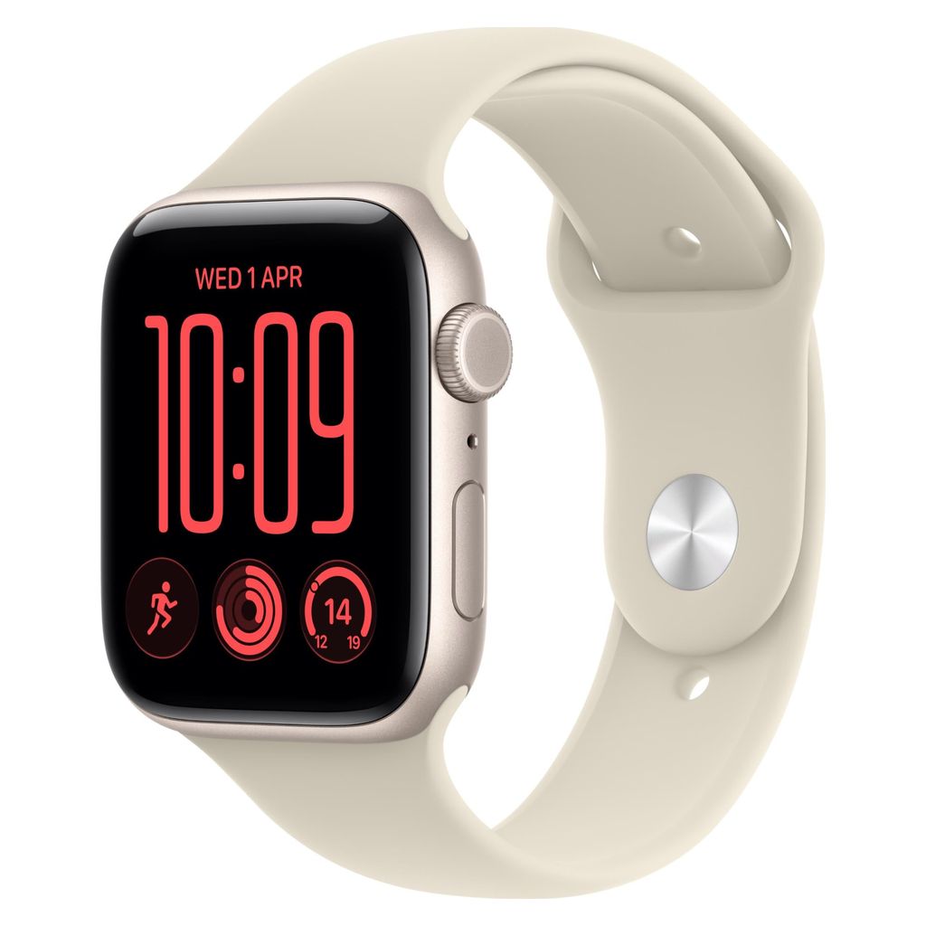 Apple Watch SE 3 44mm Starlight Aluminium GPS + Cellular Sand Sport Band (S/M)