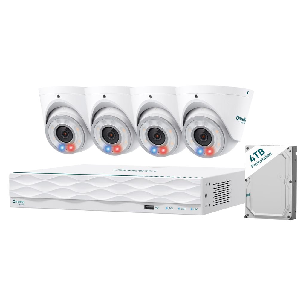 TP-Link Omada T8S4-4T 8MP Turret PoE Security Camera System