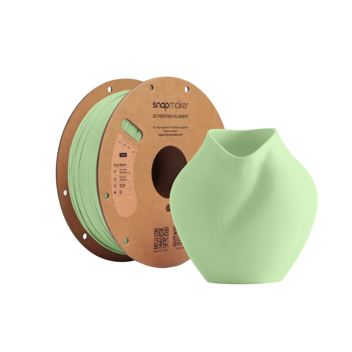 Snapmaker Matte 1kg PLA Filament with RFID - Moss Mist