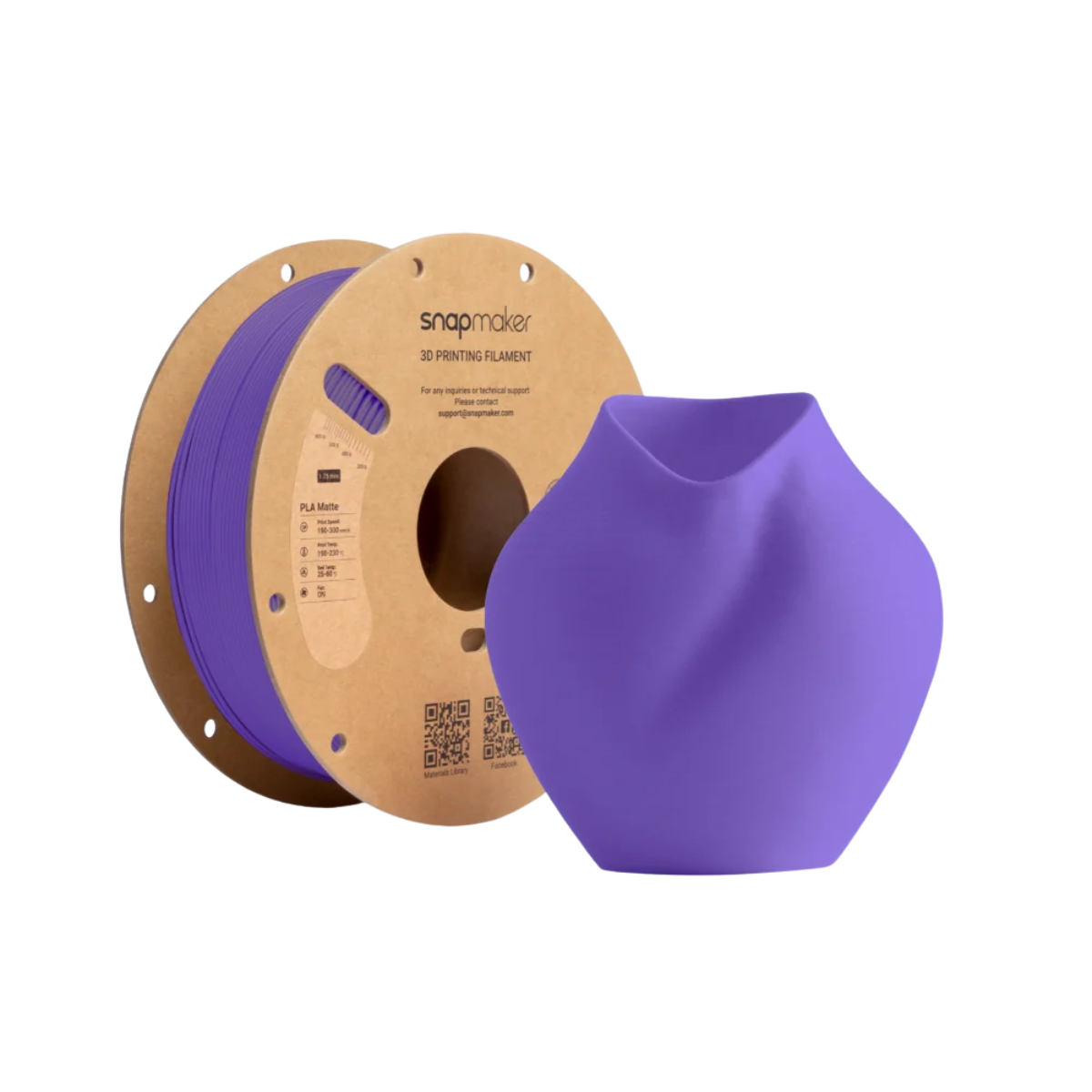 Snapmaker Matte 1kg PLA Filament with RFID - Violet Purple