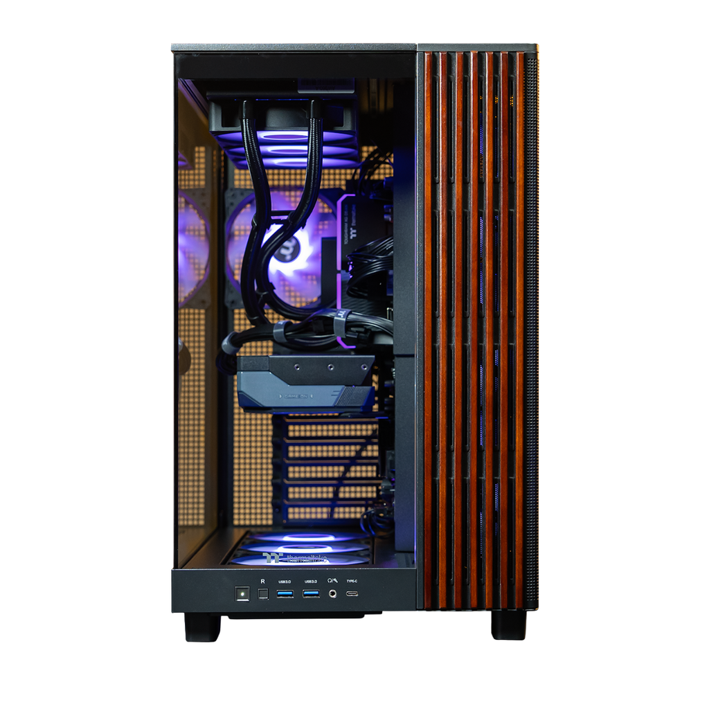 Mwave x Thermaltake View Wood Gaming PC - Ryzen 5 9600X / RX 9070 / Black Wood