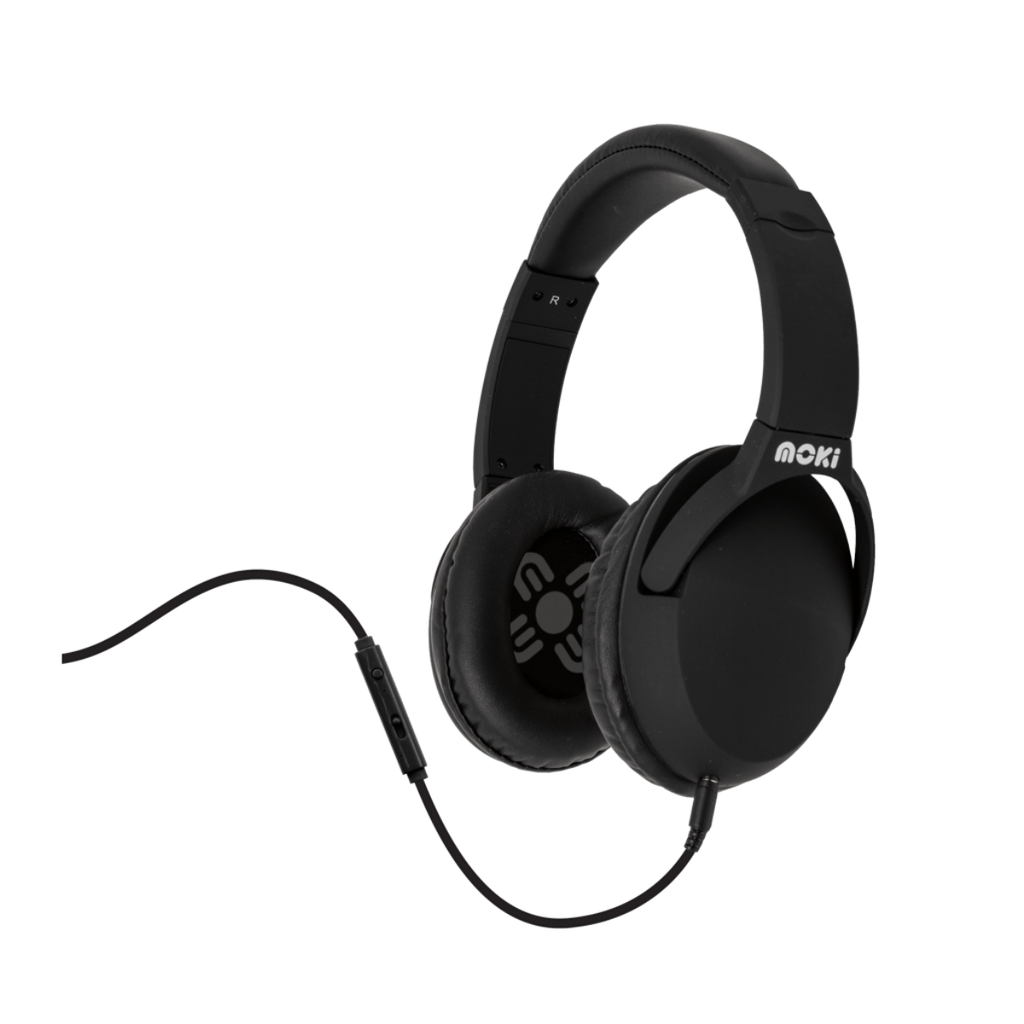Moki Nero Headphones with Mic - Black