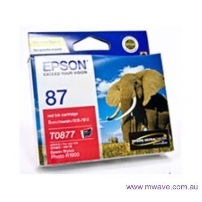 Epson T0877 UltraChrome Hi-Gloss2 Red Ink (T087790)(T087790) - 1