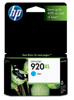 HP 920XL Cyan Officejet Ink Cartridge, 700 pages (CD972AA)(CD972AA) - 1