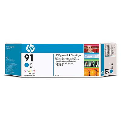 HP 91 775ml Print cartridge 1 x pigmented cyan (C9467A)(C9467A) - 1