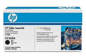 HP  Black Print Cartridge with ColorSphere (CE260A)(CE260A) - 1