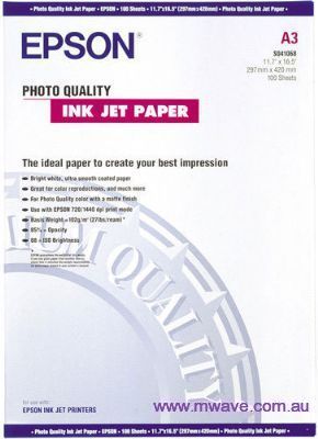Epson Photo Quality Inkjet Paper A3 100Sheets (S041068)(S041068) - 1