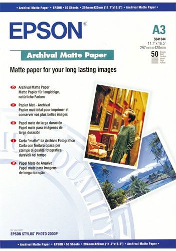 Epson Archival Matte Paper A3 50 Sheets (S041344)(S041344) - 1