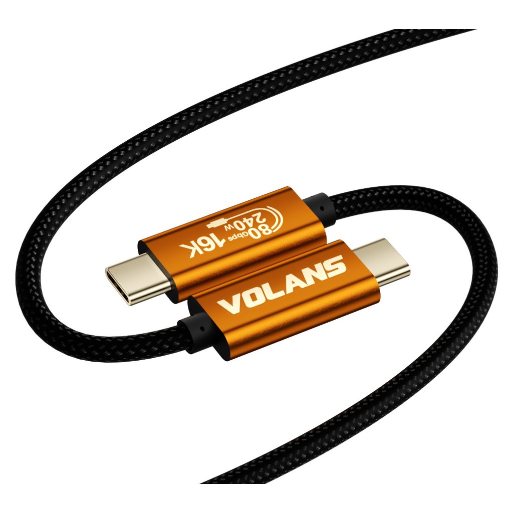 VOLANS VL-UT50 50cm Aluminium USB5 Cable Thunderbolt 5 Compatible