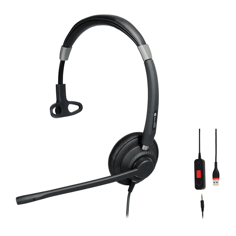 Alcatel-Lucent AH 21 M II Premium Monaural Headset w/ USB-A Connector(3MK08018BA) - 2