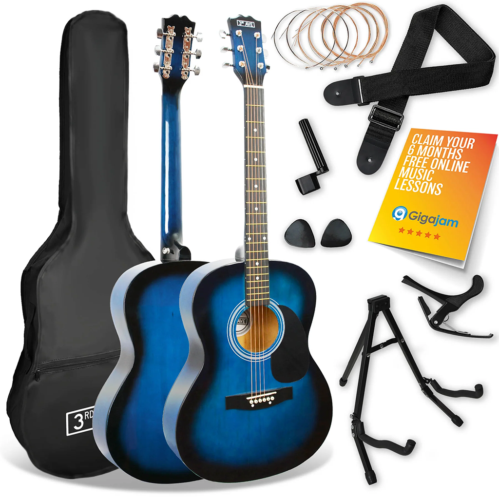 3rd Avenue Acoustic Guitar Premium Pack - Blueburst(NM-STX10ABBPK2) - 1