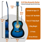 3rd Avenue Acoustic Guitar Premium Pack - Blueburst(NM-STX10ABBPK2) - 4
