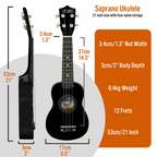3rd Avenue Soprano Ukulele - Black(NM-STX40BK) - 4