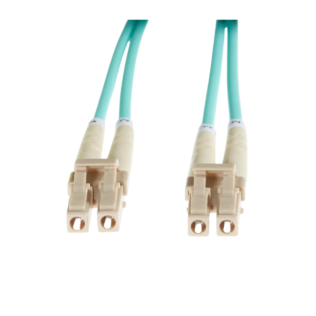 4Cabling 0.5m OM4 LC to LC Multimode Fibre Optic Patch Cable - Aqua(FL.OM4LCLC05M) - 1
