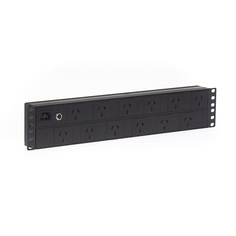 4Cabling 2RU 12 Way GPO Horizontal Rack Mount PDU Power Rail(PDU.12WHGPO.10A) - 1