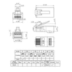 4Cabling Cat6 8 Position RJ45 One-Piece Modular Crimp Plug - Stranded - 10 Pack(005.002.0034) - 2