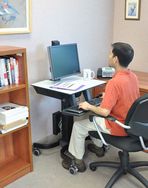 Ergotron WorkFit-C Single HD Sit-Stand Workstation Larg(24-216-085) - 2
