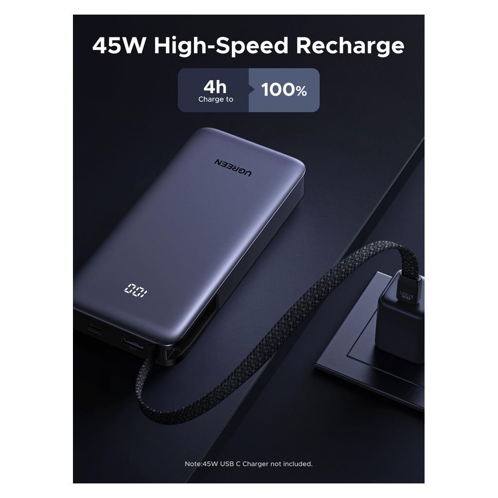UGREEN Nexode Power Bank 20000mAh 45W with Built-in USB-C Cable