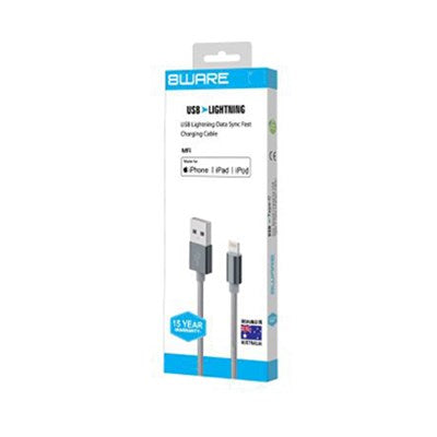 8Ware Premium 2m Lightning Fast Charging Cable(8W-IPHR2) - 1