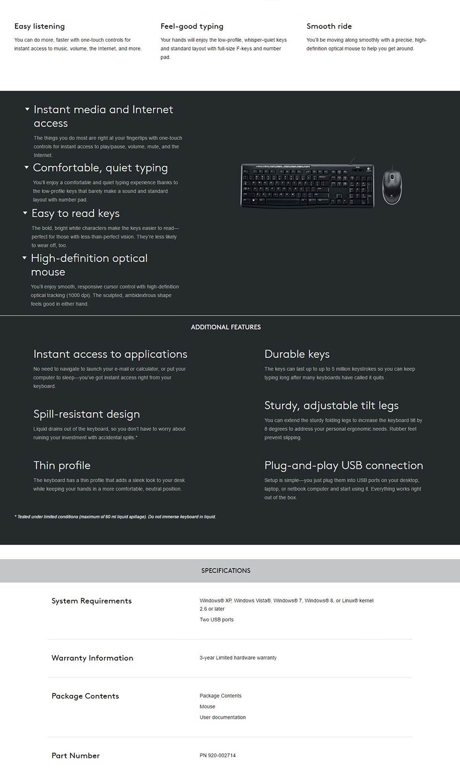 Logitech MK200 Desktop Keyboard and Mouse Combo(920-002693) - 5