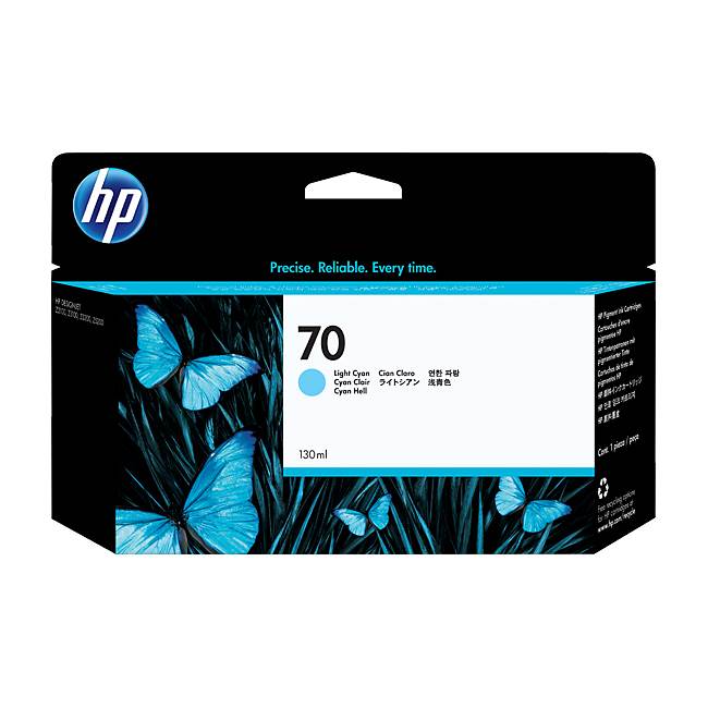 HP 70 130ml Light Cyan Ink Cartridge (C9390A)(C9390A) - 1