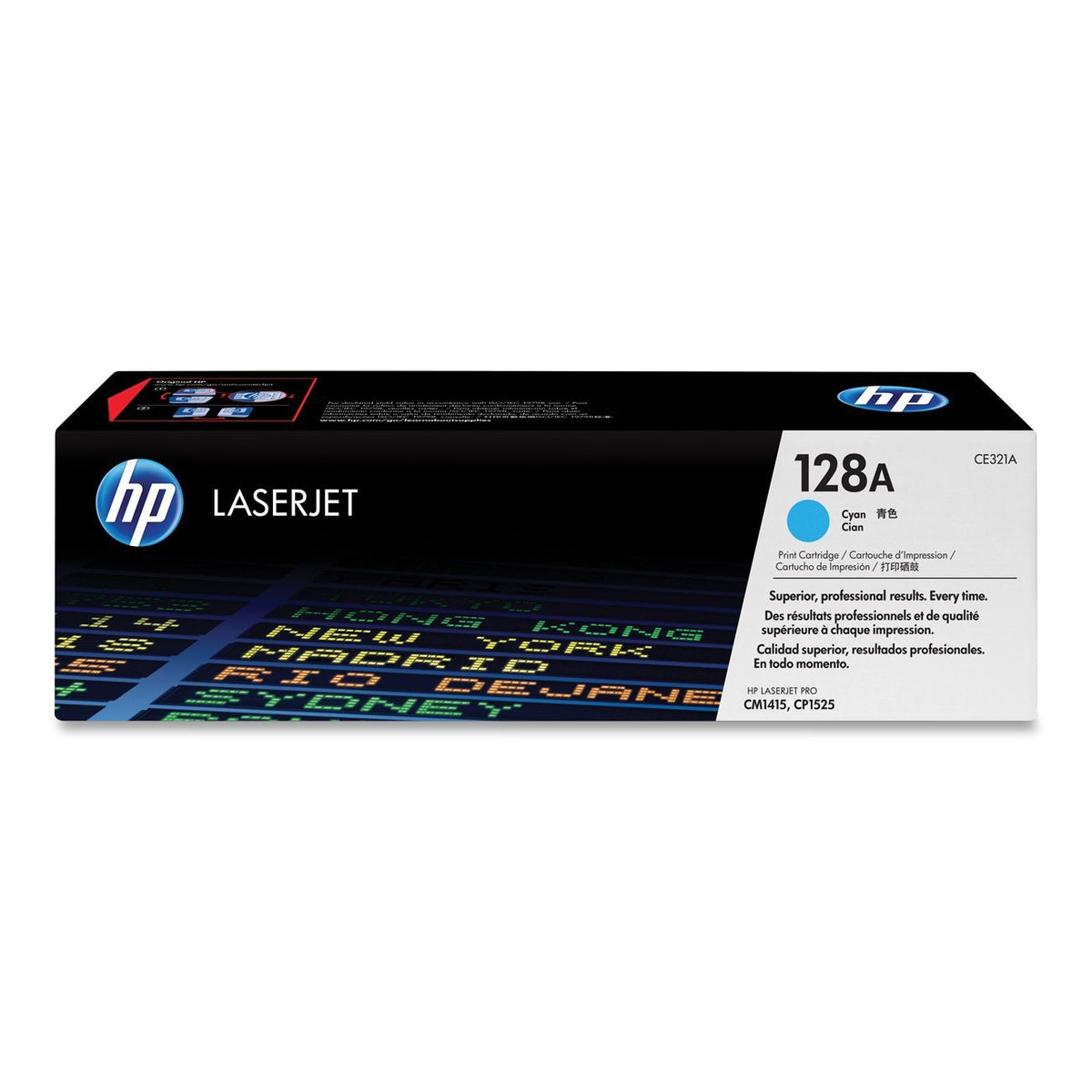 HP 128A Cyan LaserJet Toner Cartridge (CE321A)(CE321A) - 1