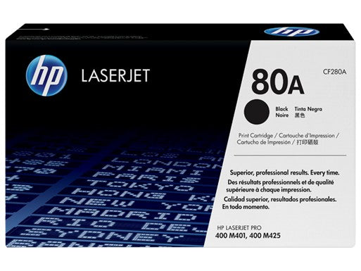 HP 80A Black LaserJet Toner Cartridge (CF280A)(CF280A) - 1