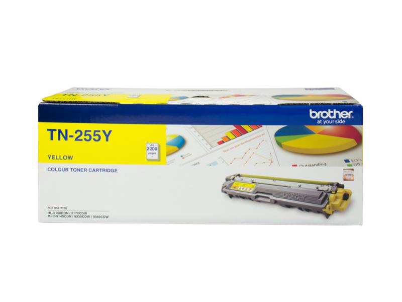 Brother TN-255Y High Yield Yellow Toner - Up to 2,200 Pages(TN-255Y) - 1