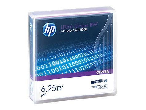 HPE LTO-6 Ultrium 6.25TB MP RW Data Cartridge - C7976A(C7976A) - 1