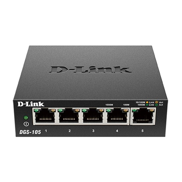 D-Link DGS-105 5-Port Gigabit Desktop Switch (Metal Housing)(DGS-105) - 3