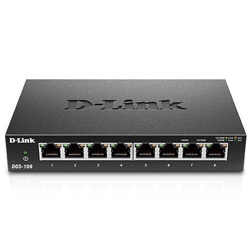 D-Link DGS-108 8-Port Gigabit Desktop Switch (Metal Housing)(DGS-108) - 3