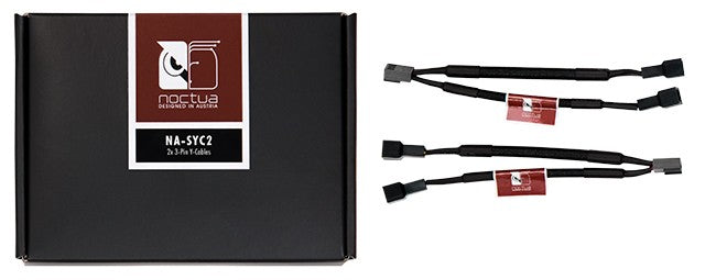 Noctua Black NA-SYC2 11cm 3Pin Fan Power Splitter Cables - 2 Pack(NA-SYC2) - 2