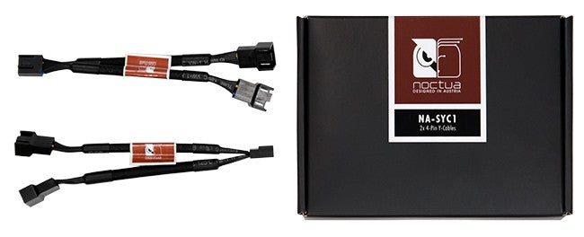 Noctua Black NA-SYC1 11cm 4Pin PWM Fan Power Splitter Cables - 2 Pack(NA-SYC1) - 2