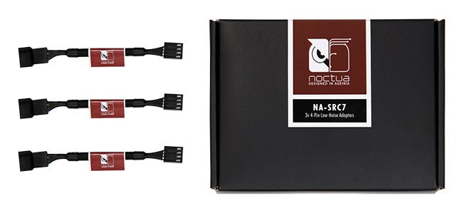 Noctua Black NA-SRC7 11cm 4Pin PWM Fan Low Noise Adapter Cables - 3 Pack(NA-SRC7) - 1