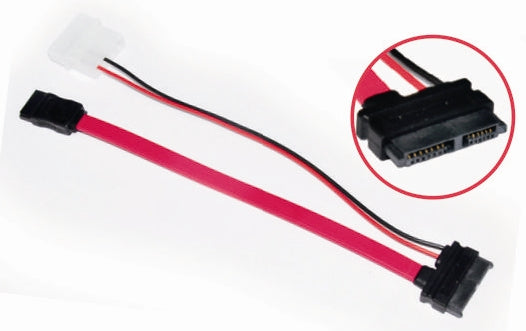 Astrotek Slim SATA Cable 6pin + 7pin/4pin + 7pin (0.5m + 0.1m) - AT-SATA-SLIM(AT-SATA-SLIM) - 1
