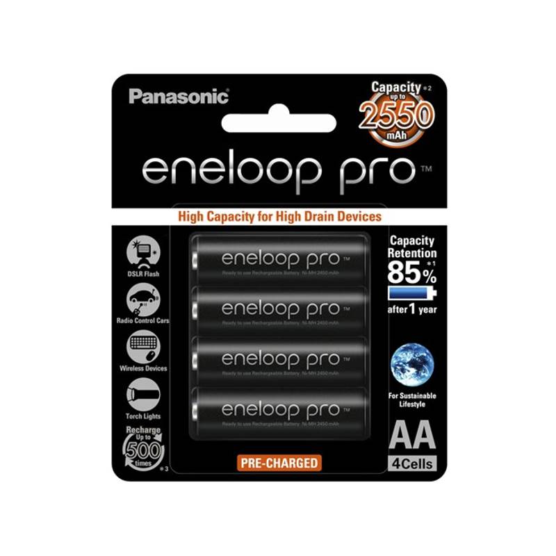 Panasonic Eneloop Pro Ni-MH 2500mAH - AA 4 Pack(SB2936) - 1