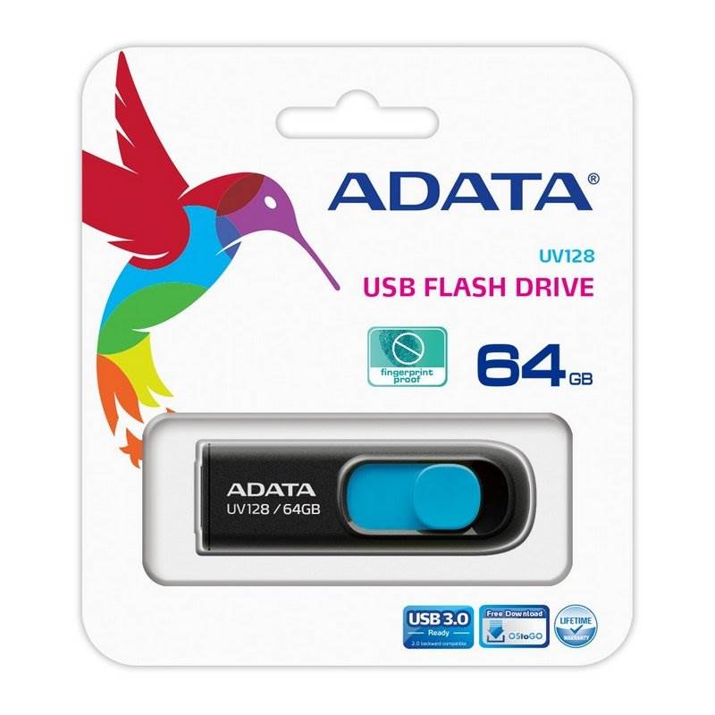 ADATA 64GB UV128 DashDrive USB 3.0 Flash Drive - Blue(AUV128-64G-RBE) - 5