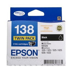 Epson 138 Black Twin Pack 380 pages x 2 Black(C13T138194) - 1
